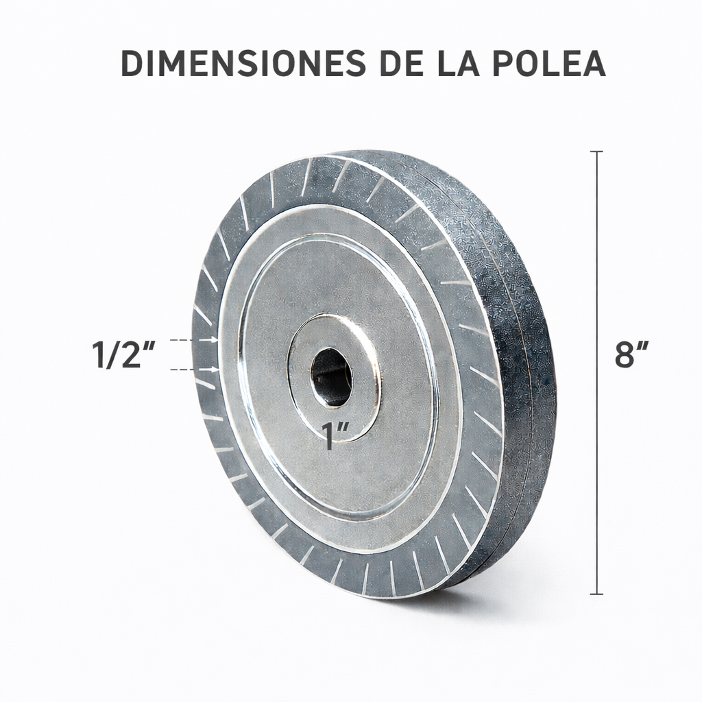 Kit polea expansiva para esmeril de banco + 5 líjas grano a elegir + reductor telescópico
