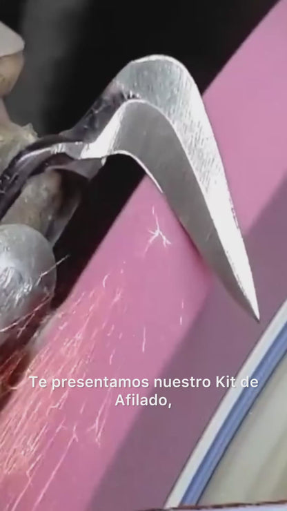 Kit de Reafilado para navajas para gallo piedra grano 120 rayado fino , Pasta blanca.