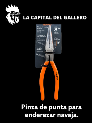 Pinza de punta ideal para proceso de enderezado de navaja.